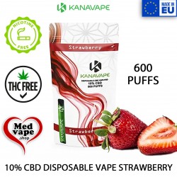 STRAWBERRY 10% CBD DISPOSABLE VAPE - KANAVAPE POD MEDVAPE