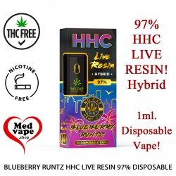 BLUEBERRY RUNTZ HHC LIVE RESIN - 1ml DISPOSABLE VAPE NO CAP MEDVAPE